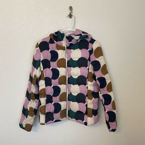 MARIMEKKO X UNIQLO Ultra Light Down Puffer Jacket Hood White Navy Green S Small